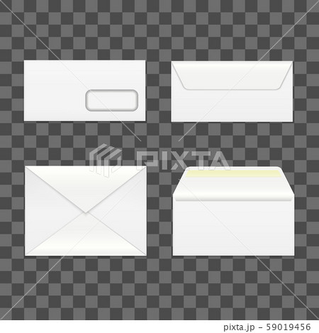 Realistic Detailed 3d White Blank Envelopes Template Mockup Set. Vector Realistic Detailed 3d White Blank Envelopes Template Mockup Set. Vector 59019456