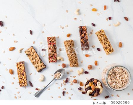 Set of different granola bars Set of different granola bars 59020596