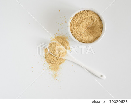 Nutritional inactive yeast top view Nutritional inactive yeast top view 59020623