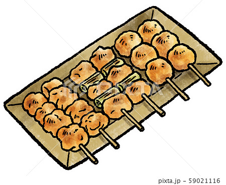 焼き鳥串 もも ねぎま つくね のイラスト素材