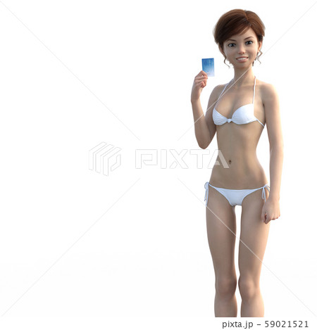 クレジットカードを持つ女性 perming3DCG イラスト素材 クレジットカードを持つ女性 perming3DCG イラスト素材 59021521