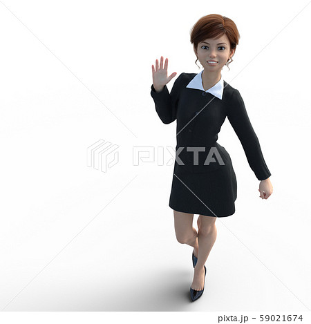 ユニフォーム姿の女性　perming3DCGイラスト素材 59021674