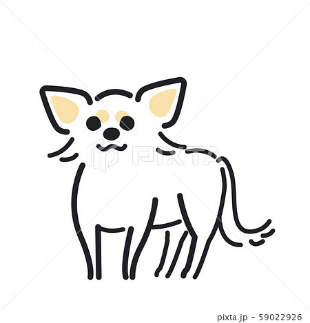 犬 ポーズ 表情 横 チワワのイラスト素材