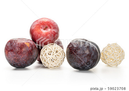 Fresh red plum isolated on white Fresh red plum isolated on white 59023708