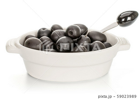 Black canned olive isolated on white Black canned olive isolated on white 59023989
