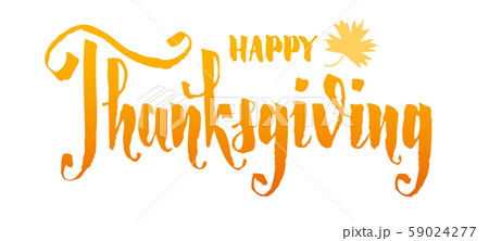 Happy Thanksgiving. Hand writting lettering isolated on white background 59024277