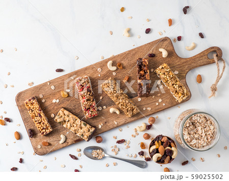 Set of different granola bars 59025502