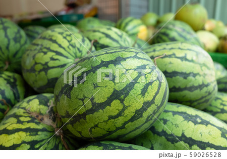 watermelon stacked on the marketplace watermelon stacked on the marketplace 59026528