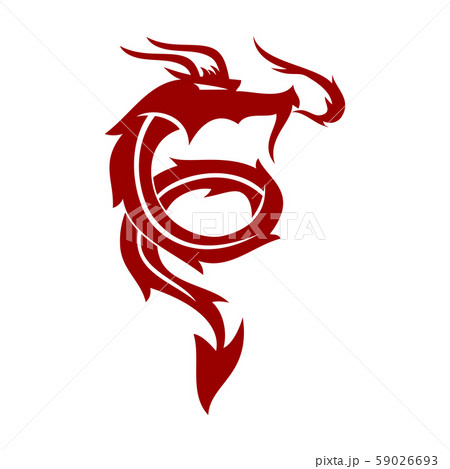 Dragon Logo Design Emblem Mascot Template Vectorのイラスト素材