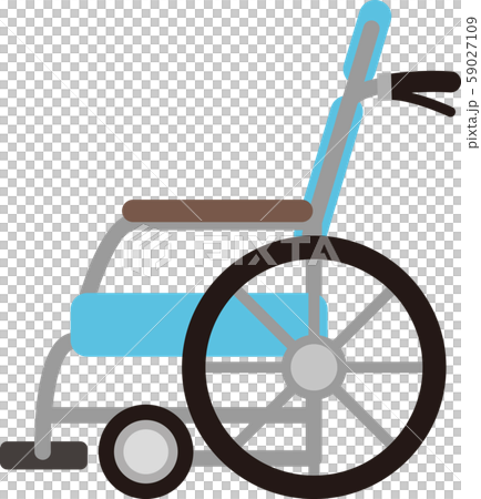 シンプルな車椅子の側面のイラスト	 59027109