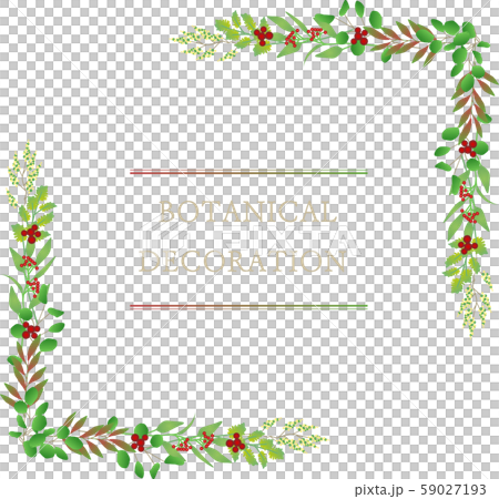 Botanical illustration botanical plants corner frame Christmas 59027193