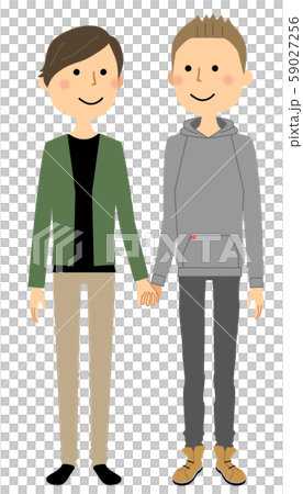 手をつなぐ同性カップル 友人のイラスト素材