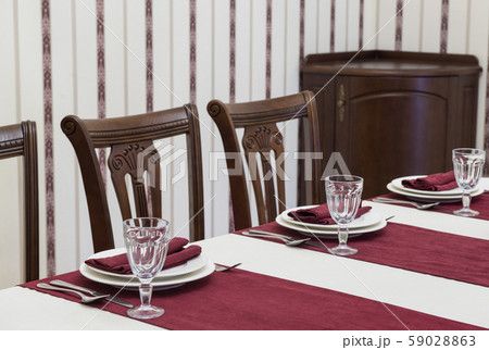 served table in the restaurant served table in the restaurant 59028863