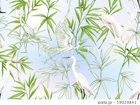 Tropical plants and flowers and birds. Seamless pattern Tropical plants and flowers and birds. Seamless pattern 59029841