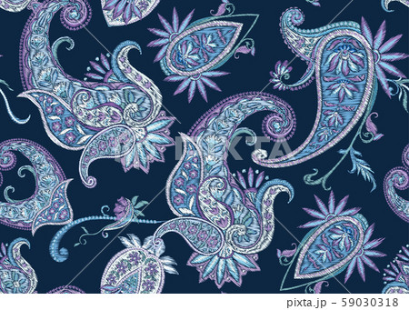 Pattern with traditional paisley. Floral vector Pattern with traditional paisley. Floral vector 59030318