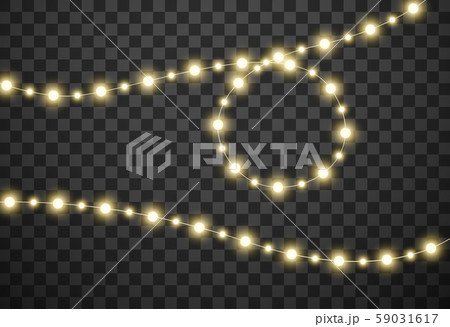 Christmas lights isolated on transparent background, vector illustration Christmas lights isolated on transparent background, vector illustration 59031617