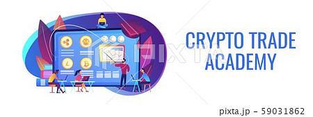 Cryptocurrency trading courses concept banner header 59031862