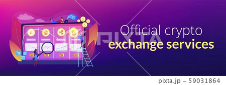 Cryptocurrency trading desk concept banner header 59031864