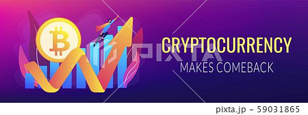 Cryptocurrency makes comeback concept banner header 59031865