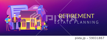 Retirement estate planning concept banner header. Retirement estate planning concept banner header. 59031867