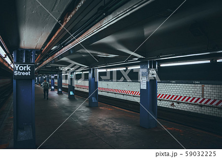 Platform in New York Metro at York Street Station. Platform in New York Metro at York Street Station. 59032225