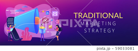 Push advertising concept banner header. 59033081