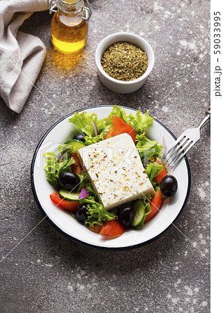 Traditional Greek salad with feta Traditional Greek salad with feta 59033995