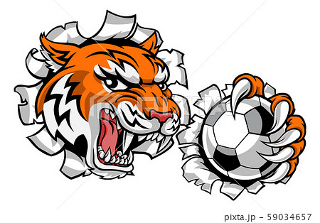 Tiger Soccer Football Player Animal Sports Mascot Tiger Soccer Football Player Animal Sports Mascot 59034657