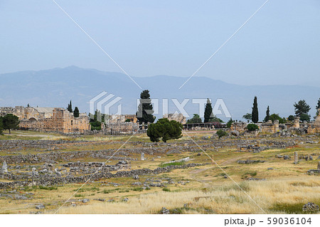 Antique ruins and limestone blocks in Hierapolis, Antique ruins and limestone blocks in Hierapolis, 59036104