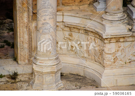 Bas-reliefs of antique scenes on the gables of the Bas-reliefs of antique scenes on the gables of the 59036165