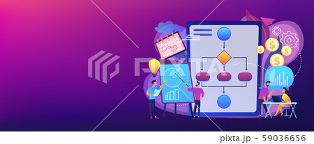 Business process management concept banner header. 59036656