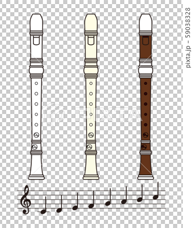 Set of recorders and musical notes vector illustration 59038328