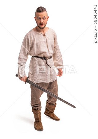 Young man in viking image isolated view Young man in viking image isolated view 59040441
