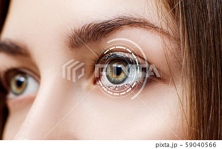 Digital female eye in process of scanning. 59040566