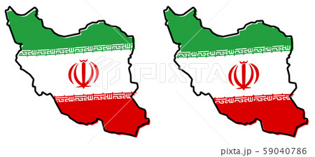 Simplified map of Iran (Persia) outline, with 59040786