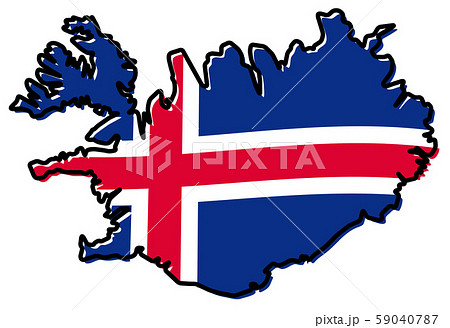 Simplified map of Iceland outline, with slightly Simplified map of Iceland outline, with slightly 59040787