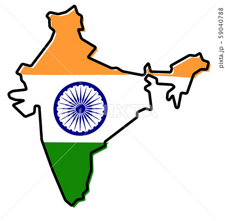 Simplified map of India outline, with slightly Simplified map of India outline, with slightly 59040788