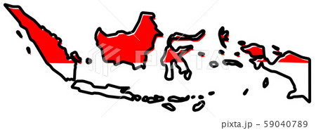 Simplified map of Indonesia outline, with slightly Simplified map of Indonesia outline, with slightly 59040789