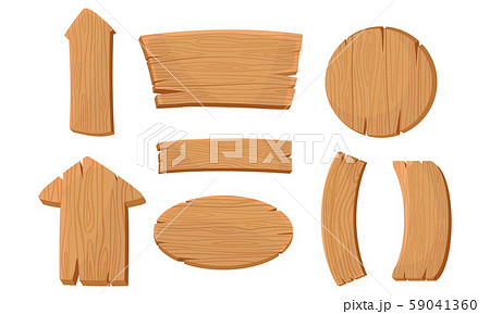 Wooden Planks and Arrow Pointers Vector Set 59041360