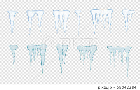 Set of translucent light blue icicles Set of translucent light blue icicles 59042284