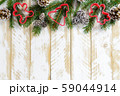 Christmas decorations, gingerbread shape and pine 59044914