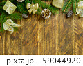 Christmas decorations, golden color balls and pine 59044920