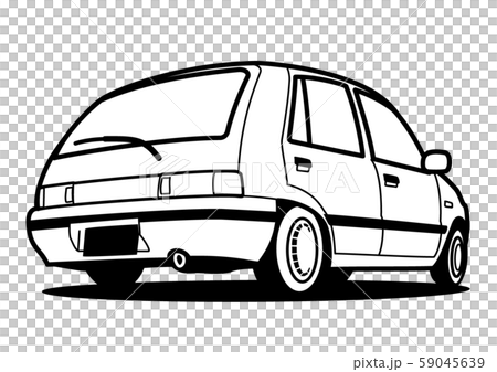 国産レトロコンパクトカー 塗り絵風 自動車イラスト 国産レトロコンパクトカー 塗り絵風 自動車イラスト 59045639
