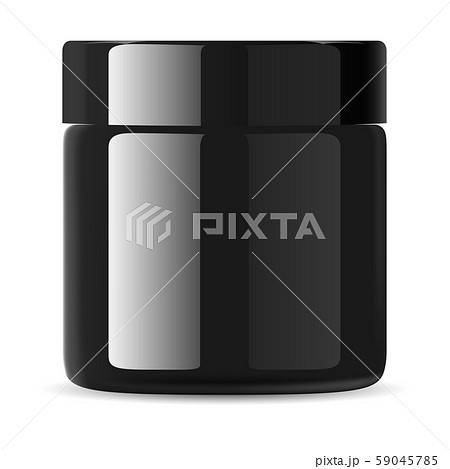 Black cosmetic cream jar. Face lotion packaging 59045785