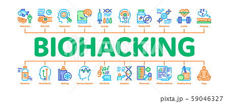 Biohacking Minimal Infographic Banner Vector Biohacking Minimal Infographic Banner Vector 59046327