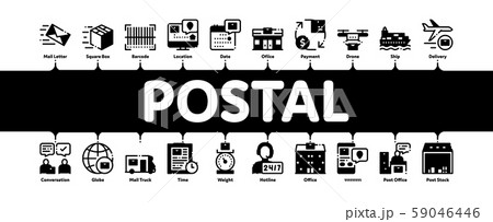 Postal Transportation Company Minimal Infographic Banner Vector 59046446
