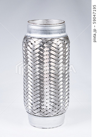 Full-contrast image flexible connection to the exhaust system of a passenger car on a gray gradient 59047195