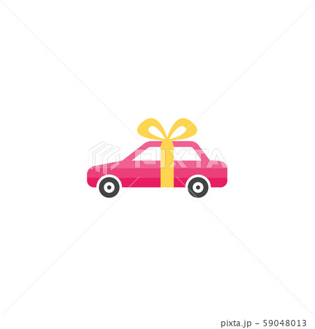 Gift car icon in flat style isolated on white background Gift car icon in flat style isolated on white background 59048013