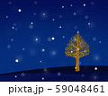 雪の夜と樹木 59048461