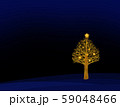 丘の上の木と星飾り 59048466